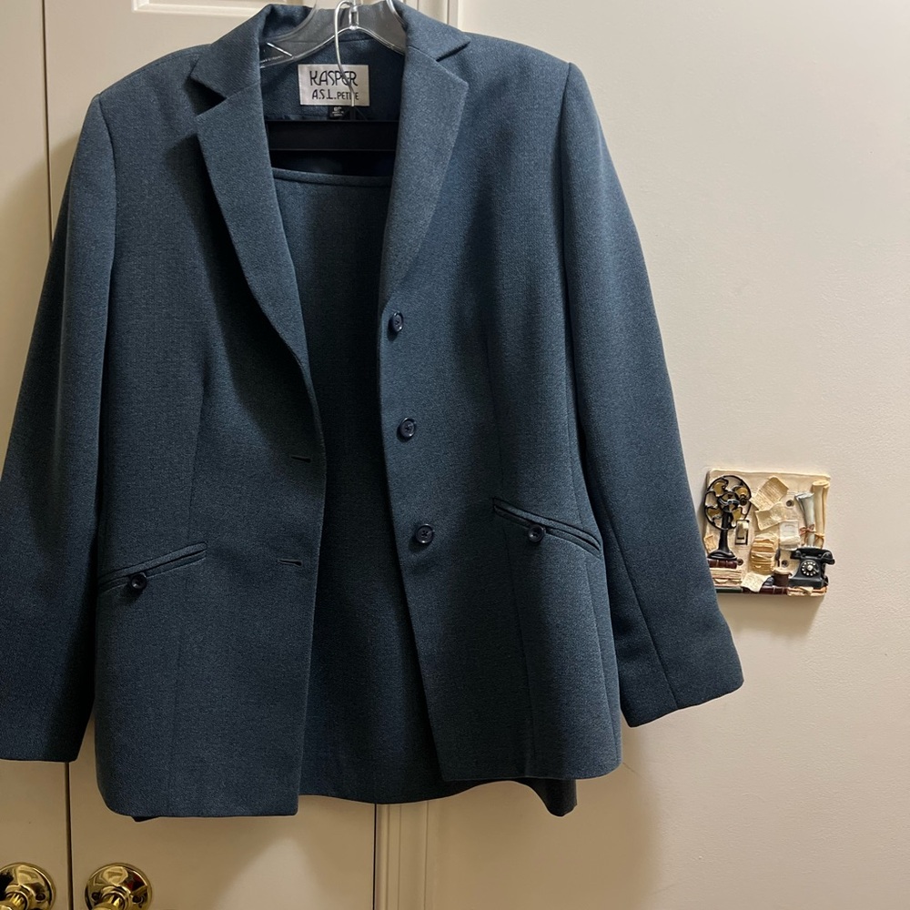 Kasper Teal Suit with Skirt